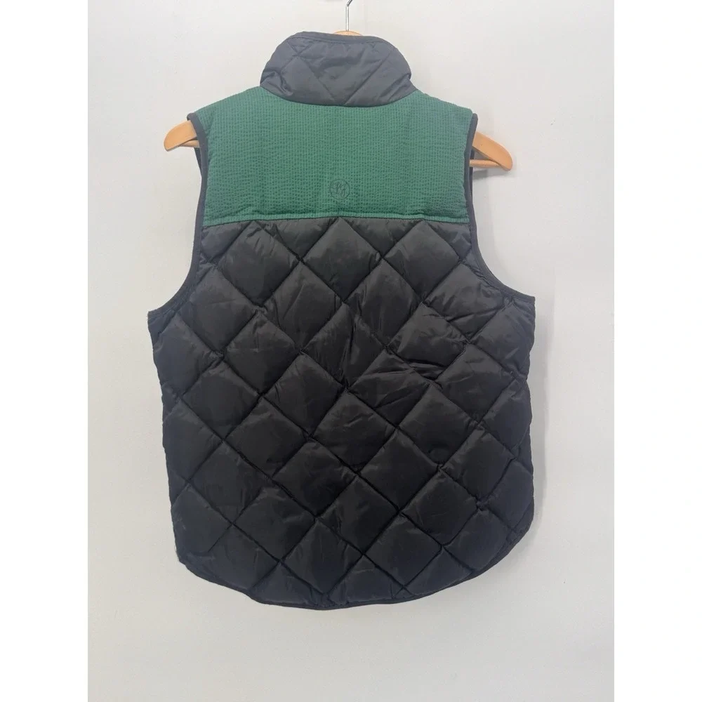 Lauren James Preptec Vest Women Large Black Down Filled Quilted Full Zip Pockets
